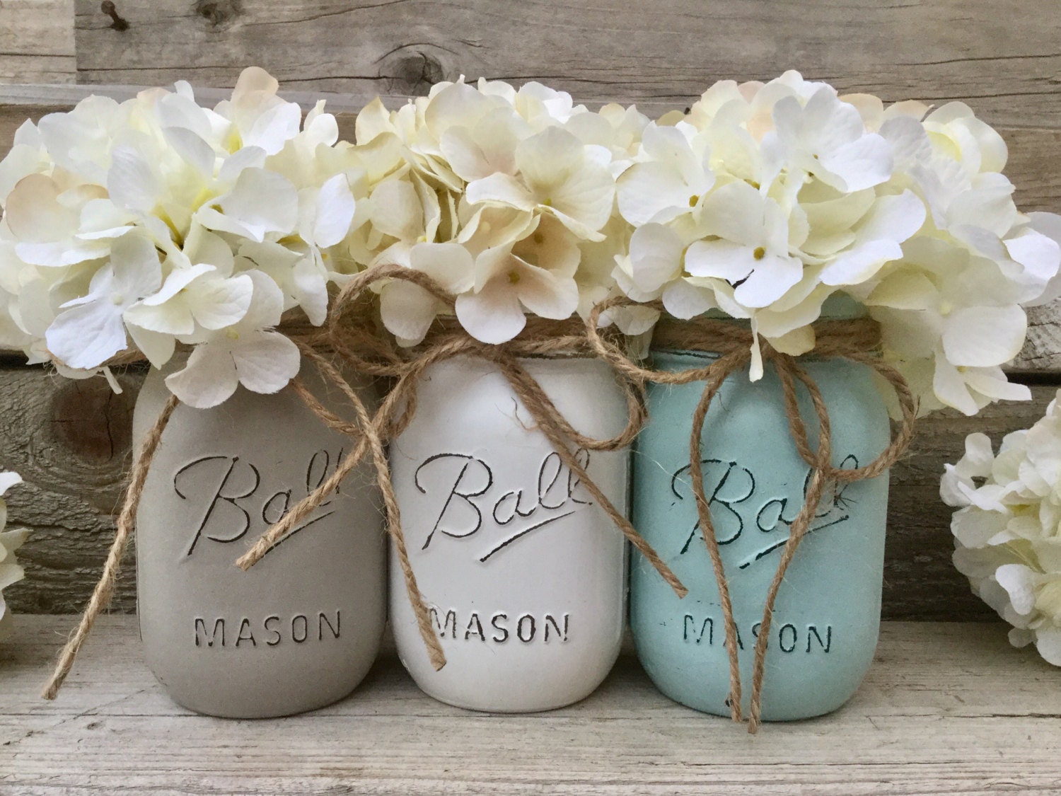 Shabby Chic Vintage Spice Jars Hand Painted Farm House Style