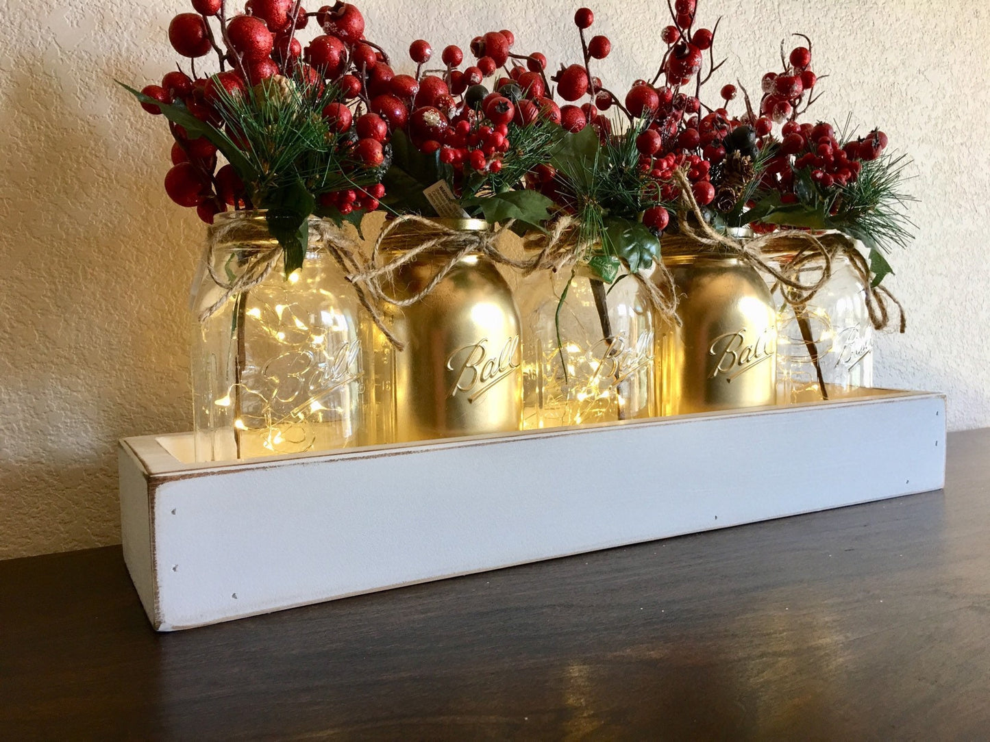 Mason Jar Centerpiece - Christmas 5 Quart