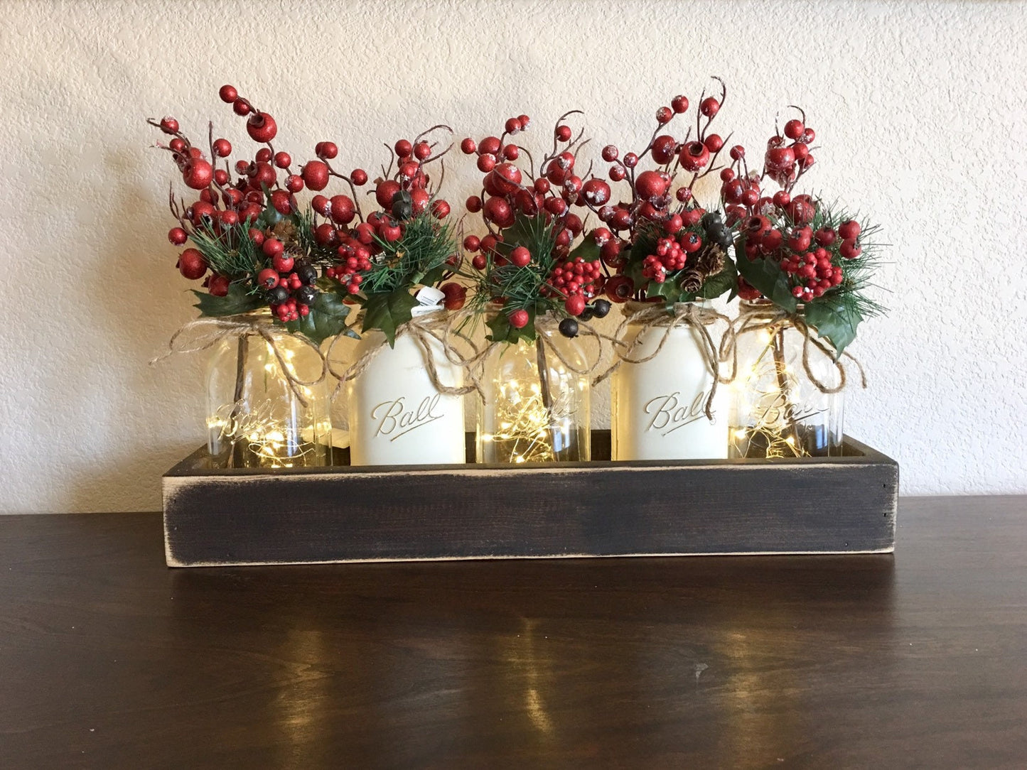 Mason Jar Centerpiece - Christmas 5 Quart