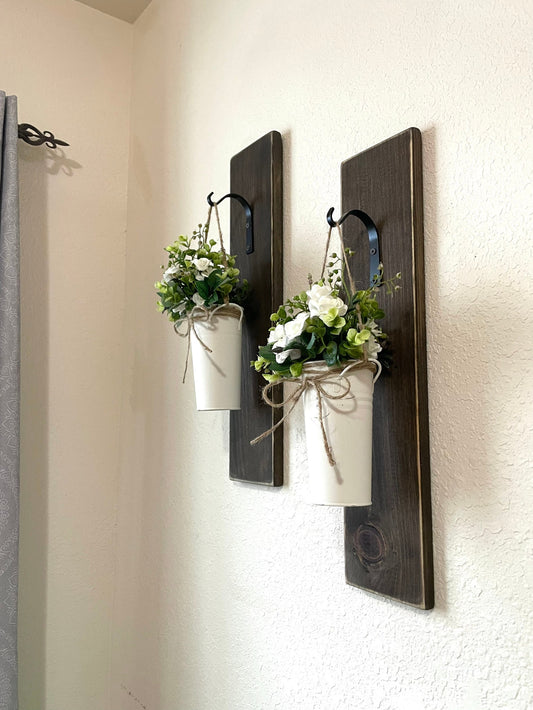 Hanging Wall Vase, Planter with Greenery or Flowers, Farmhouse Decor Rustic Wall Decor, Country Wall Decor, Home Decor