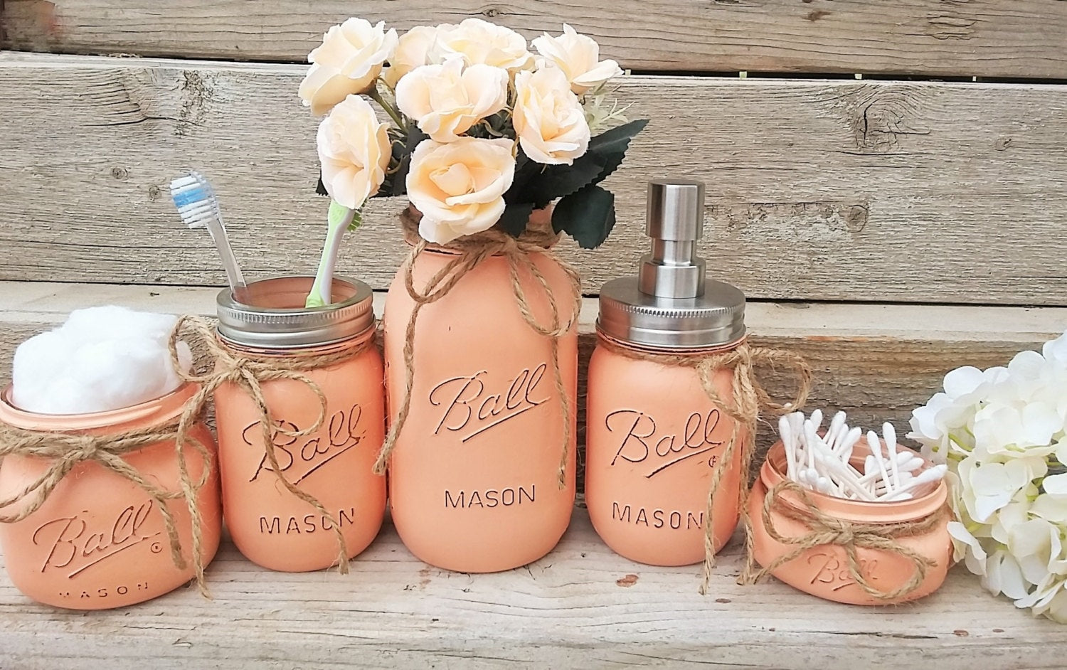 Bathroom sale mason jar decor